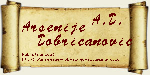 Arsenije Dobricanović vizit kartica